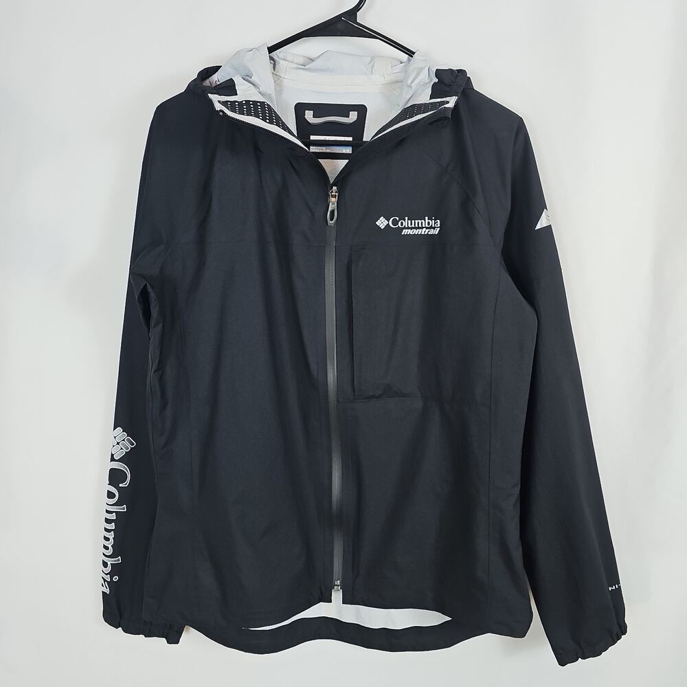 Columbia Montrail Omni-Tech Women Sz M Black Waterproof Hooded Zip Up Jacket
